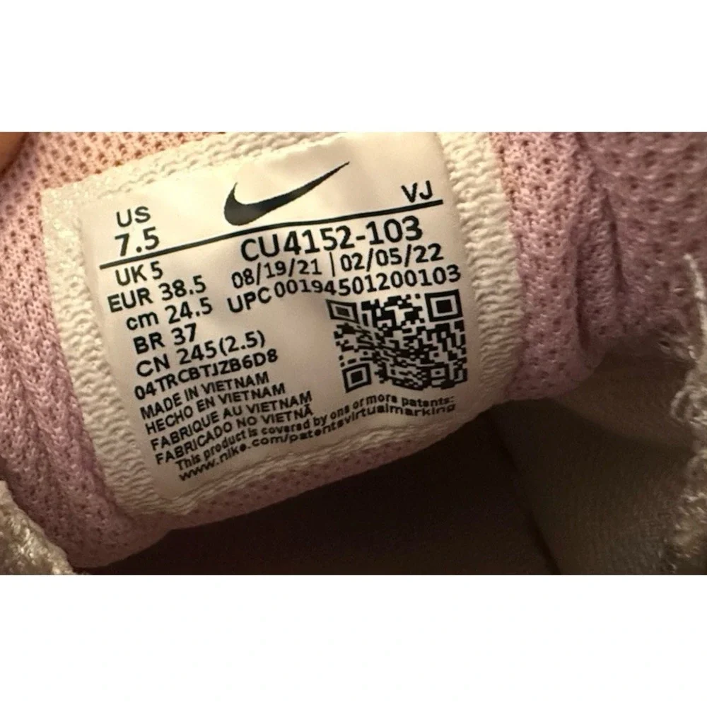 Nike Air Max Bolt CU4152-103 Womens Sneakers 7.5 White Pink Basketball Shoes